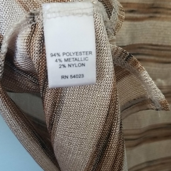 Banana Republic Summer striped shimmer tan and brown sleeveless top size small - Picture 8 of 8
